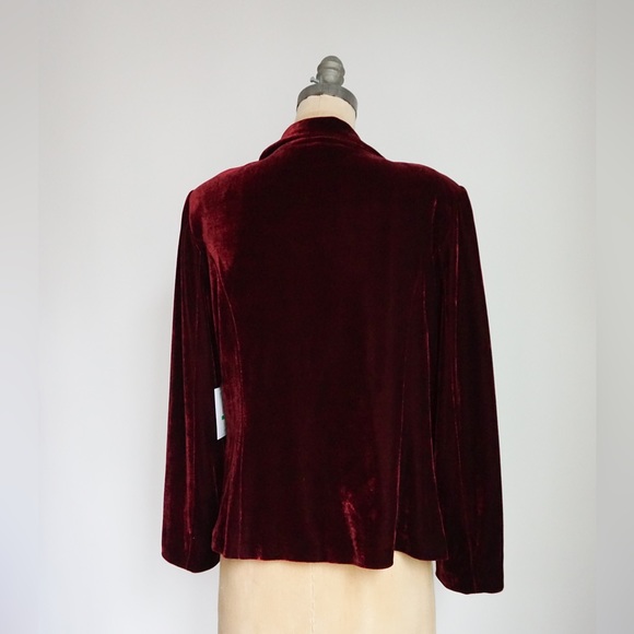 Kenzie Maroon Velour Blazer - L - Brand New - Picture 5 of 6